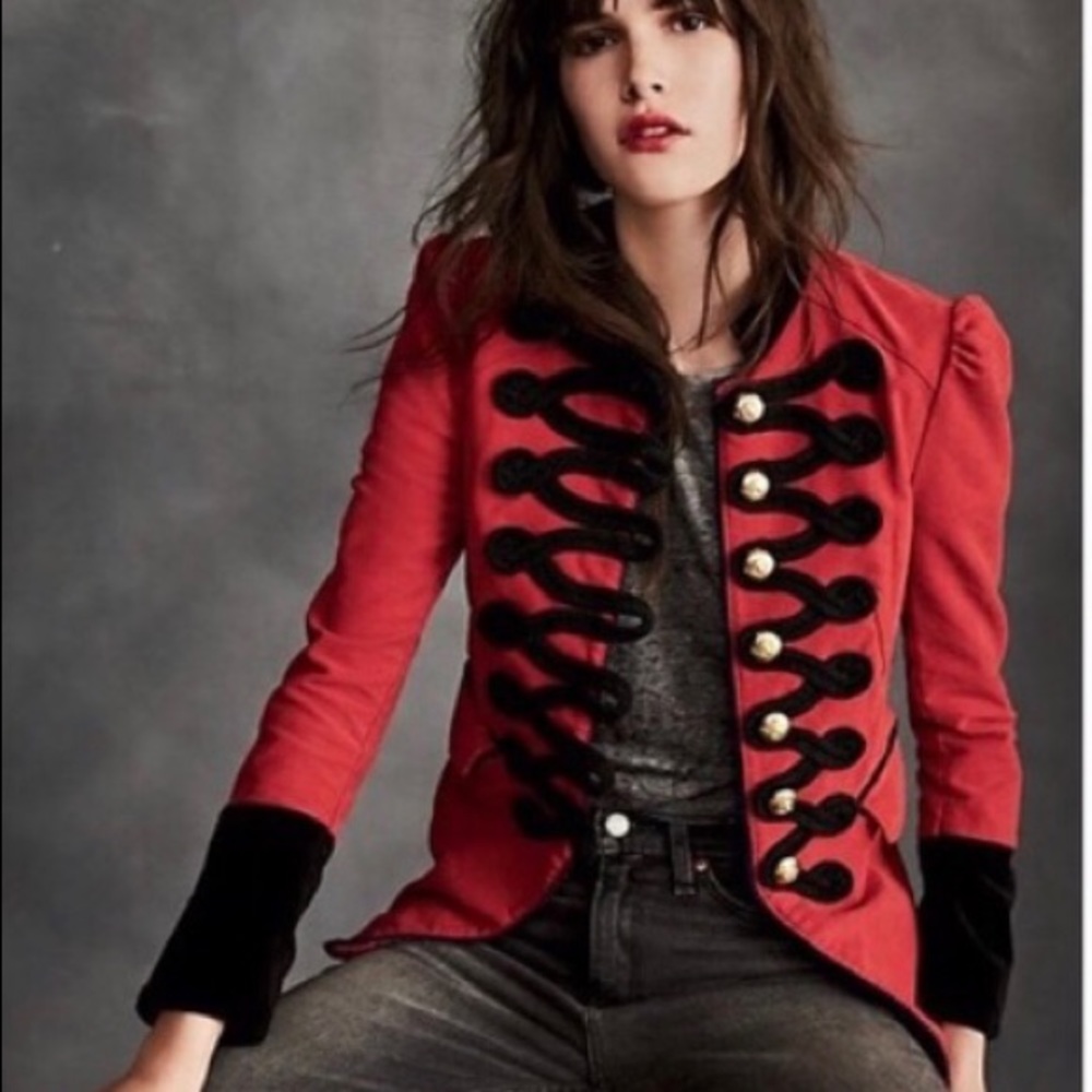 BNWT Free People Seamed & Structured Red Jacket
